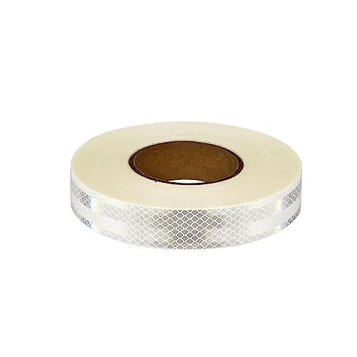 reflektierende Warnbänder, Reflektierendes Warnklebeband mit Rautenmuster, mehrfarbig, 45 Meter x 3 cm, 1 Rolle, PVC(White) von TGDGFKIAS