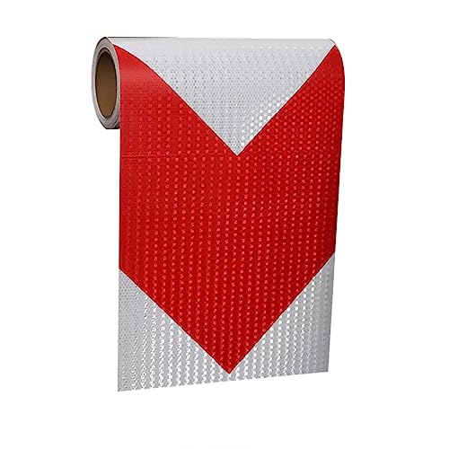 reflektierende Warnbänder, Selbstklebendes reflektierendes Warnband 30 cm x 10 m Mehrfarbig(Red White) von TGDGFKIAS