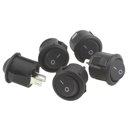 wasserdichte Armschalter, 5 stücke Oder 10 stücke 16mm 2 Pin AUF-OFF Wippschalter AC250V 3A Und AC125V 6A Multicolor(Black 5PCS) von TGDGFKIAS