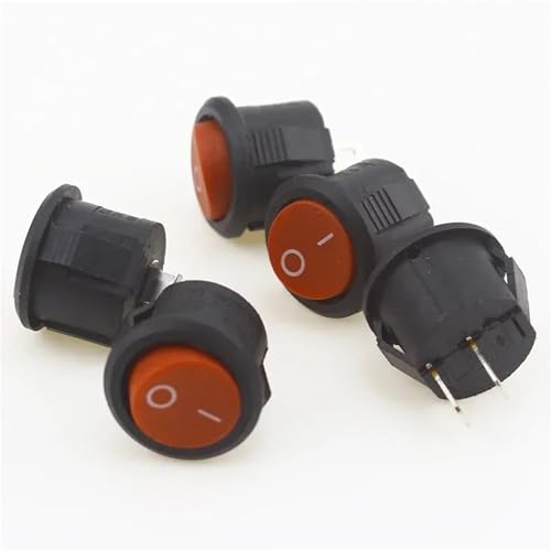 wasserdichte Armschalter, 5 stücke Oder 10 stücke 16mm 2 Pin AUF-OFF Wippschalter AC250V 3A Und AC125V 6A Multicolor(Red 5PCS) von TGDGFKIAS