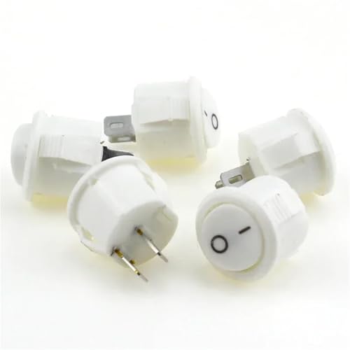wasserdichte Armschalter, 5 stücke Oder 10 stücke 16mm 2 Pin AUF-OFF Wippschalter AC250V 3A Und AC125V 6A Multicolor(White 5PCS) von TGDGFKIAS
