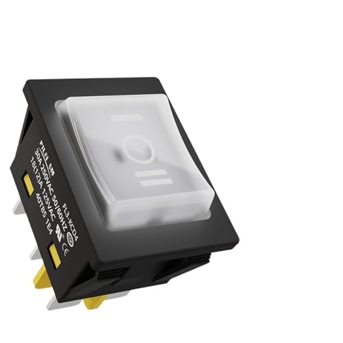 wasserdichte Armschalter, DPST 4-poliger 30A/250V IP67 wasserdichter T85-Wippschalter, mehrfarbige LED, mehrere Spannungen, 30 x 22 mm(Three White,24V) von TGDGFKIAS