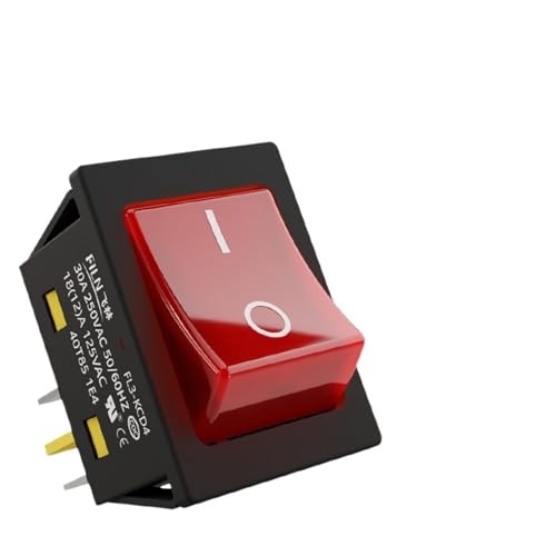wasserdichte Armschalter, DPST 4-poliger 30A/250V IP67 wasserdichter T85-Wippschalter, mehrfarbige LED, mehrere Spannungen, 30 x 22 mm(Two Red,12V) von TGDGFKIAS