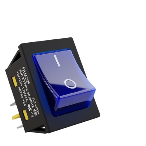 wasserdichte Armschalter, DPST 4-poliger 30A/250V IP67 wasserdichter T85-Wippschalter, mehrfarbige LED, mehrere Spannungen, 30 x 22 mm(Two blue,24V) von TGDGFKIAS