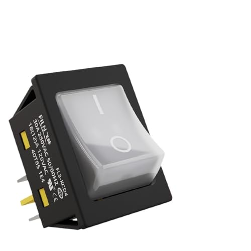 wasserdichte Armschalter, DPST 4-poliger 30A/250V IP67 wasserdichter T85-Wippschalter, mehrfarbige LED, mehrere Spannungen, 30 x 22 mm(Two white,220V) von TGDGFKIAS