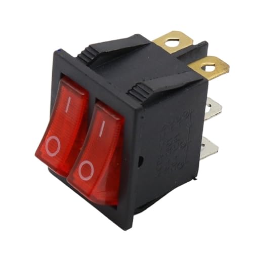 wasserdichte Armschalter, KCD2 Doppel-Wippschalter 6-polig Ein Aus Rotlicht 20A 125VAC 15A 250VAC wasserdichte Armschalter, KCD2 Doppel-Wippschalter 6-polig Ein Aus Rotlicht 20A 125VAC 15A 250VAC von TGDGFKIAS