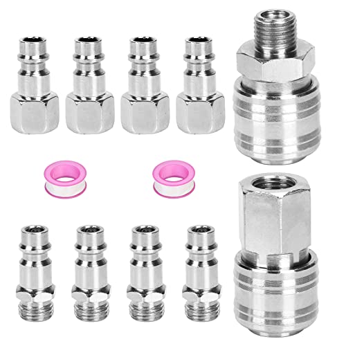TGFIX 12 Stück Euro Druckluftkupplung 1/4" BSP Schnellkupplung für PU/PC/Gummi Kupplungen Luftschlauch Verbindungsstück Schlauch Fitting Steckverbindungen Luftleitung Schlauch Kompressor Zubehör TGFIX 12 Stück Euro Druckluftkupplung 1/4" BSP Schnellkupplung für PU/PC/Gummi Kupplungen Luftschlauch Verbindungsstück Schlauch Fitting Steckverbindungen Luftleitung Schlauch Kompressor Zubehör von TGFIX