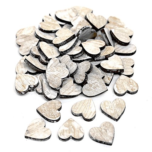 TGG 100 x Streuherz Holz, 2cm geweißt/Nice Price !!! von TGG