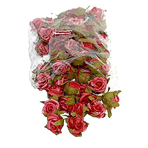 TGG Streublüten, Rosenköpfe, Foam- Schaum- Rosen, 2cm/ 50 Stück div. Farben !!! (09 rot) von TGG