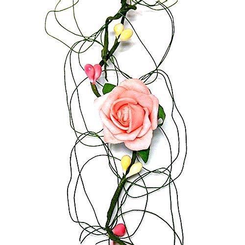 TGG Rosen Beeren Girlande 6cm breit 1 Meter/Diverse Farben (01 h.-rosa) von TGG