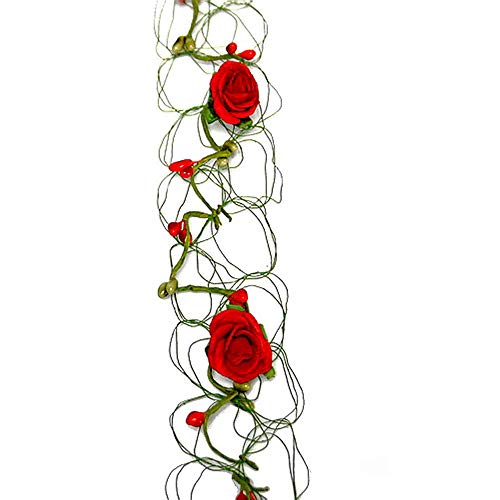 TGG Rosen Beeren Girlande 6cm breit 1 Meter/Diverse Farben (07 rot) von TGG