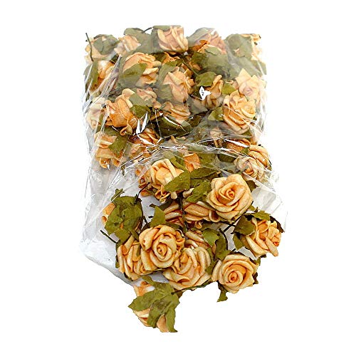 TGG Streublüten, Rosenköpfe, Foam- Schaum- Rosen, 2cm/ 50 Stück div. Farben !!! (07 hell-orange) von TGG