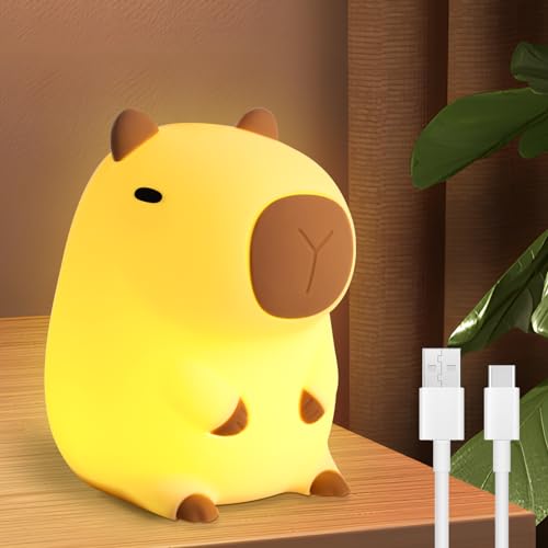 TGKYK Capybara Lampe, Baby Lampe mit Touch-Steuerung, Wiederaufladbar und Dimmbar Nachtlicht Silikon, Kawaii Capybara Nachtlicht für Babyzimmer-Dekoration, Geschenk zum Kindergeburtstag von TGKYK