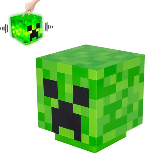 TGKYK Creeper Lampe, 3D Lampe mit Zombie-Sounds, 11cm Nachtlicht, Rechargeable Lampes Block, Gaming Lampes Schlafzimmerdekoration Geschenk für Gamer, Grün TGKYK Creeper Lampe, 3D Lampe mit Zombie-Sounds, 11cm Nachtlicht, Rechargeable Lampes Block, Gaming Lampes Schlafzimmerdekoration Geschenk für Gamer, Grün von TGKYK