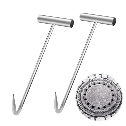 TGKYK Kanaldeckelheber, 2 Stück Schachthaken Kanaldeckelheber, 30CM gullideckel haken, Edelstahl Hebehaken für Gullideckel, Tragbar Haken Hebewerkzeug für Fleisch Aufhängen TGKYK Kanaldeckelheber, 2 Stück Schachthaken Kanaldeckelheber, 30CM gullideckel haken, Edelstahl Hebehaken für Gullideckel, Tragbar Haken Hebewerkzeug für Fleisch Aufhängen von TGKYK