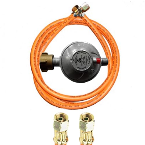 TGO Gasgeräte GmbH 30mbar Fahrzeug-Druckregler + Gasschlauch WINTERFEST 2 X 1/4' links Überwurfsmutter (30mbar + 40 cm Gasschlauch) von TGO Gasgeräte GmbH