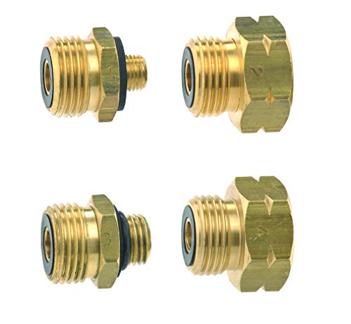 TGO 4-teiliges Euro-Flaschen Set Gasflaschen-Anschluss-Adapter-Übergangsstutzen für Europa von TGO