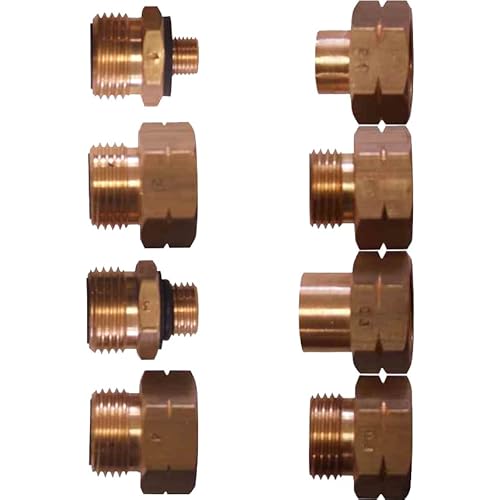 TGO 8-teiliges Euro-Set Gasflaschen-Anschluss-Adapter-Übergangsstutzen für Europa (Euro-Flaschen + Füll Set (8 TLG.)) von TGO