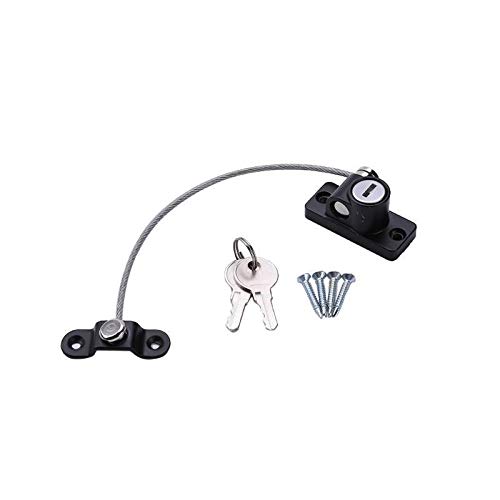Sicherheitsfenstersperre Tür-Fenster-Sicherheitsschloss Fenster Restrictor-Sicherheits-Tastensperre Kindersicherung Türen Grenze Schloss Schiebefenster-Sicherheitsschloss (Color : Black) von TGRTY