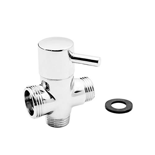TGRTY Duscharm-Umstellventil 3-Wege-Messingchrom-Schalter-Adapter Brausen Umsteller Duschkopf Arm Umsteller T-Anschluss 2 Funktionen Dusche-Hahn-Ventil Duschsystem Ersatzteil von TGRTY