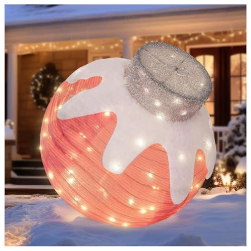 45 cm große Weihnachtskugel, riesige Kugeln für den Außenbereich, Weihnachtsdekorationen mit 8 Lichtfunktionen & Timer für Xmas Yard Garten Terrasse (Rosa) von TGUVGRHH