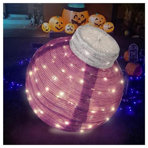 45 cm große Weihnachtskugel, riesige Kugeln für den Außenbereich, Weihnachtsdekorationen mit 8 Lichtfunktionen & Timer für Xmas Yard Garten Terrasse (lila) von TGUVGRHH