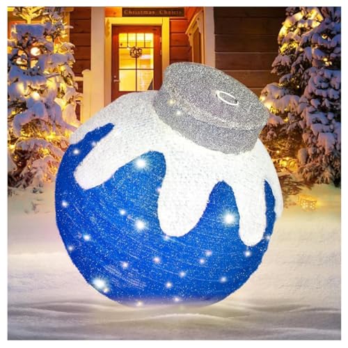 45.0 cm große Weihnachtskugel, riesige Kugeln Outdoor Weihnachtsdekorationen mit 8 Lichtfunktionen & Timer für Xmas Yard Garten Terrasse (Blau) von TGUVGRHH
