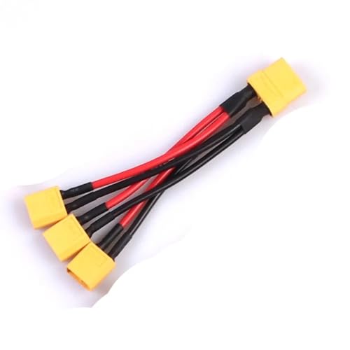 TH1000XUE 1 Stück XT90 bis XT60 1 bis 2 1 bis 3 paralleler Batterieanschluss, Kabel Dual Y Splitter Silikondraht for RC-Batterie ESC(XT90FM to 3 XT60M) von TH1000XUE