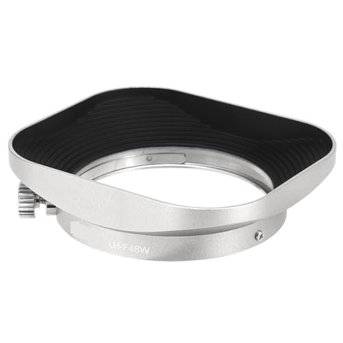 TH1000XUE LH-F48W Quadratische Gegenlichtblende aus Metall, for Olympus for M.ZUIKO Digital 17mm F1.8 Objektiv, ersetzt LH-48B, Silber von TH1000XUE