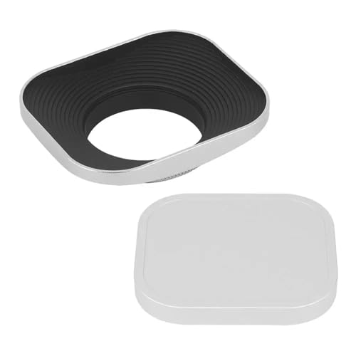TH1000XUE Quadratische Gegenlichtblende for Einschrauben aus Metall mit Kappe, for Leica Elmarit-M 28 mm F/2,8 E39 ASPH, for Summicron-M 35 mm F2 E39 ASPH Objektiv Silber von TH1000XUE