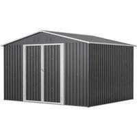 10x8ft Gartenhaus Gerätehaus Geräteschuppen Pultdach Satteldach incl. Fundament Metall Schwarz 10x8ft Gartenhaus Gerätehaus Geräteschuppen Pultdach Satteldach incl. Fundament Metall Schwarz von THANADDO