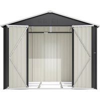 8x6ft Geräteschuppen Metall Pultdach Satteldach Gerätehaus Gartenhaus incl. Fundament Schwarz von THANADDO