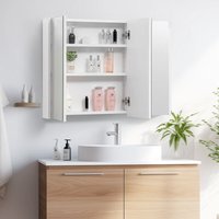 Badezimmerschrank Spiegelschrank Spiegel Wandschrank Badspiegelschrank Verstellbare Regale 3 Türen von THANADDO