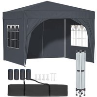 3x3m Wasserdicht Gartenzelt Pop-up Pavillon Gartenpavillon Partyzelt Faltzelt mit 4 Seitenwänden Grau von THANADDO
