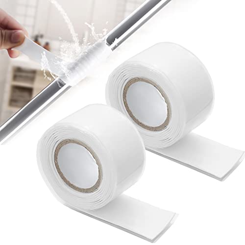 THATSRAD 2 Rollen Selbstverschweißendes Silikonband Wasserdicht Silikon Tape Weiß Isolierband Selbstverschweißend Reparaturband für Schlauchreparatur Kabelreparatur Rohrreparatur 2.5CM*3 Meter von THATSRAD