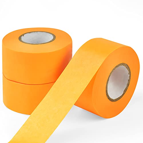 THATSRAD 3 Rollen Goldband Klebeband 40mm Maler Abdeckband Soft Tape Lackieren UV Beständig Lackier Klebeband Lackierband Gold Abklebeband Maler Goldband für Maler/Autolack/Verputzen (40mm*50m) von THATSRAD