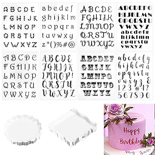 THATSRAD 8 Stück Buchstaben Stempel Fondant Kuchen Stempel Alphabet Buchstabenstempel Kekse mit Stempel Untersetzer Fondant Cookie Keksformen Backen Werkzeuge Kuchen Stempel für Fondant DIY Torte von THATSRAD