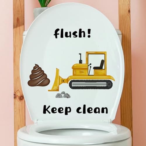 25 x 25 cm, 3 Stück, schwarzer Buchstabe, „Keep Clean Bagger“, selbstklebende Toilettendeckel-Aufkleber, Toilettensitz-Aufkleber, lustig für Deckel, Badezimmer-Aufkleber von THAYLA