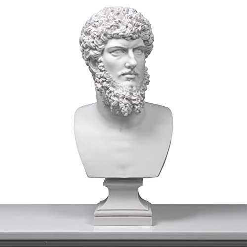 Lucius Verus Büste Skulptur - Römischer Kaiser (groß) 53 cm / 20,9 Zoll Gussmarmor Kaiserstatue handgefertigte Skulptur von THE ANCIENT HOME