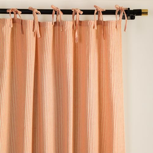 THE ART BOX Gaze-gestreifte Vorhänge, Boho-Leinen-Gaze-Vorhänge zum Aufhängen, Lichtfilterung, für Tür, Fenster, Behandlung, 2 Paneele für Wohnzimmer, Heimdekoration, Orange, je 213,4 x 106 cm THE ART BOX Gaze-gestreifte Vorhänge, Boho-Leinen-Gaze-Vorhänge zum Aufhängen, Lichtfilterung, für Tür, Fenster, Behandlung, 2 Paneele für Wohnzimmer, Heimdekoration, Orange, je 213,4 x 106 cm von THE ART BOX