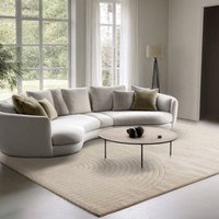The Carpet - Elisa moderner Wohnzimmer Teppich, geometrisches Design, hohe Flordichte und angenehm weich, Beige, 080 x 150 cm von THE CARPET
