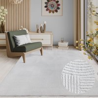 The Carpet - Rio moderner und weicher Wohnzimmer Teppich mit Anti-Rutsch-Rücken und 3D-Optik, Off Weiß, 120 x 160 cm The Carpet - Rio moderner und weicher Wohnzimmer Teppich mit Anti-Rutsch-Rücken und 3D-Optik, Off Weiß, 120 x 160 cm von THE CARPET
