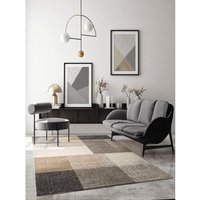 the carpet Pearl Moderner Dichter Kurzflor Wohnzimmer Schlafzimmer Teppich, Konturenschnitt, Beige, 140 x 200 cm von THE CARPET