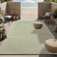 the carpet Santo Plus moderner Teppich - hochwertiger Wohnzimmer Schlafzimmer Teppich, Boho Design, Grün, 140 x 200 cm von THE CARPET