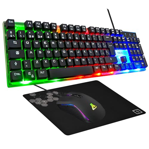 G-Lab Combo Yttrium - Set mit Tastatur und Maus, 3-in-1-Kombination mit QWERTY-Gaming-Tastatur, 105 Tasten, Gamer-Maus 2600 DPI, Gamer-Mauspad, PC/PS4/PS5 von THE G-LAB