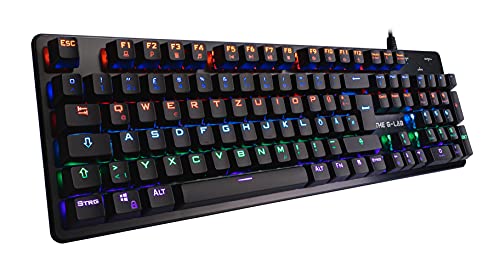 THE G-LAB Keyz Carbon V3 Mechanische Gaming-Tastatur QWERTZ Blue Switches - Mehrfarbige LED-Gaming-Tastatur mit Hintergrundbeleuchtung, Anti-Ghosting – PC/PS4/PS5/Xbox One/Xbox Series X Neue 2022 von THE G-LAB