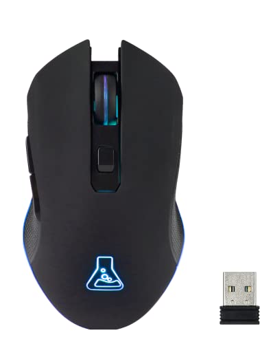 THE G-LAB Kult Helium USB-Gamer-Maus mit Kabel - Optischer Sensor mit 800 bis 3200 DPI, 7-farbige LED-Hintergrundbeleuchtung, 6 Tasten - PC Mac Xbox One PS5 (Kabellos) von THE G-LAB