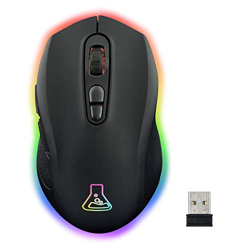 THE G-LAB Kult NEON Wiederaufladbare kabellose Gaming-Maus – Präzise und Reaktionsschnelle 2400 DPI-drahtlose Gaming-Maus, RGB-LED, Lange Akkulaufzeit, 7 Tasten, Ultraleicht - PC, PS5, Xbox One von THE G-LAB