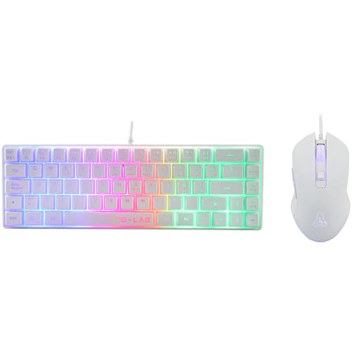 The G-Lab - Combo Hydrogen – Gaming-Tastatur, 60% kabelgebunden, RGB-Hintergrundbeleuchtung, azerty, kompaktes Format + Gaming-Maus RGB, 6 Tasten, 6200 DPI – PC/PS4/PS5 – Weiß The G-Lab - Combo Hydrogen – Gaming-Tastatur, 60% kabelgebunden, RGB-Hintergrundbeleuchtung, azerty, kompaktes Format + Gaming-Maus RGB, 6 Tasten, 6200 DPI – PC/PS4/PS5 – Weiß von THE G-LAB