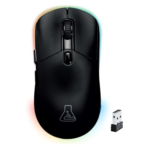 THE G-LAB – Kult Titanium – Kabellose Gaming-Maus Bluetooth / 2.4 GHz/Kabel – Triple-Modus, 100h Akkulaufzeit, RGB, 12.000 DPI – 100% personalisierbare für PC, PS4,PS5,Xbox – New von THE G-LAB